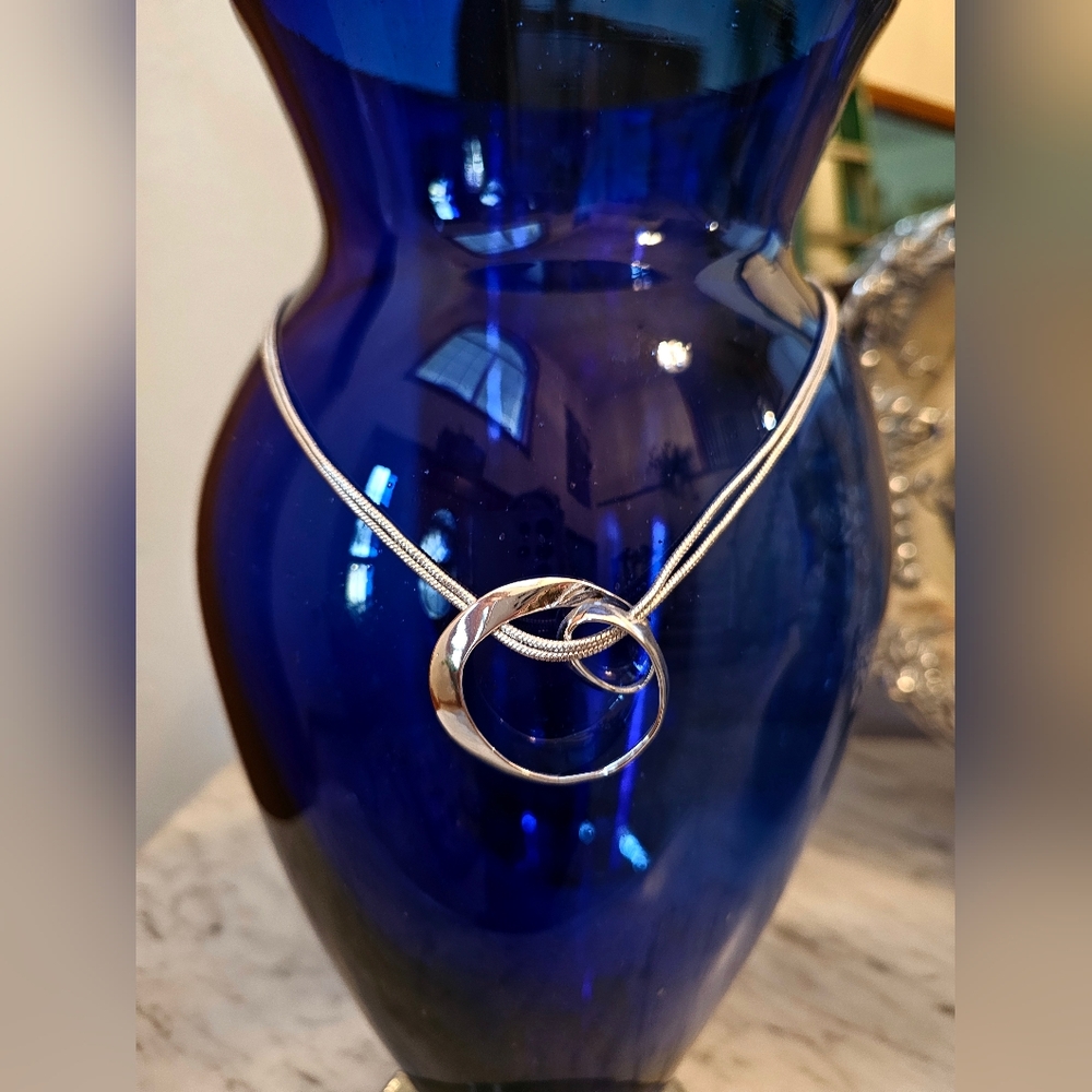 Modern Abstract Silver Necklace